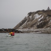 Kajak ved Knus Rasmussens hus